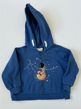 Nanos Navy Blue Hoodie with Space Astronaut Print
